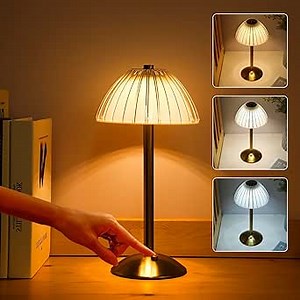 LIXADA Rechargeable Cordless Table Lamp with USB LED Battery, Touch Control Dimmable 3 Light Colors Bedside Reading Lamp for Bars, Restaurants, Coffee Shop, Living Room
