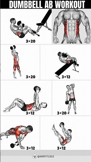 DUMBBELL AB WORKOUT || #absworkout #sixpackabs