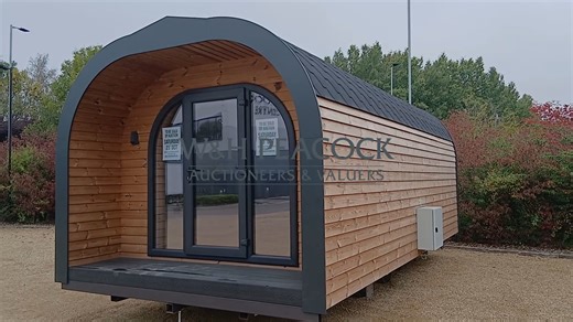 View Video Glamping Pod – Home Studio – Holiday Lodge TO BE SOLD BY AUCTION Saturday 25th October - Commencing at 10:00am Bedford Auction Centre Viewing: Friday prior 8:30am to 8pm and morning of sale from 8:30am Under Instructions from Gary Pettit of PBC Business Recovery and Insolvency Ltd the Liquidator of Bentley & Rowe Ltd Impressive high specification multi use mobile accommodation, which offers various business opportunities or simply a solution to provide more space at home. (Room and On
