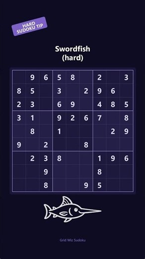 Sudoku swordfish technique tip #sudokutechnique #sudokusolving