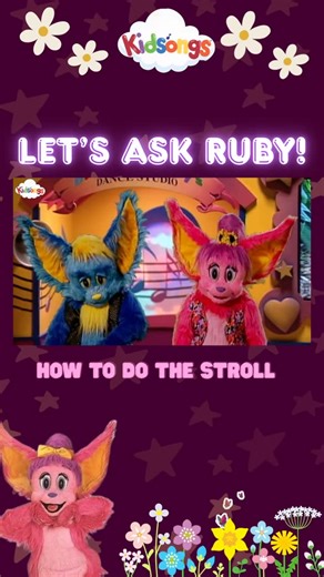 💎 Ask Ruby! 💎 “Ruby, how do I do The Stroll?” 👟🎶 It’s easy! Just follow along, step side to side, and feel the beat 💃🕺 ✨ Duet this video and dance The Stroll with us! ✨ #kidsongs #kidsdancechallenge #kidsdancing #duetthis #activitiesforkids | KIDSONGS