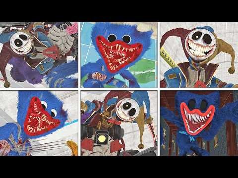 Poppy Playtime Chapter 1-5 - All PROTOTYPE & HUGGY WUGGY Scenes in BRIGHT Mode