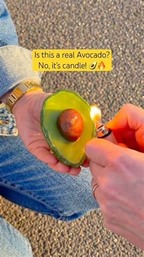 Realistic Avocado Candle DIY 🥑✨ | Healthy Fruit Candle? 🔥 #shorts #candlemaking