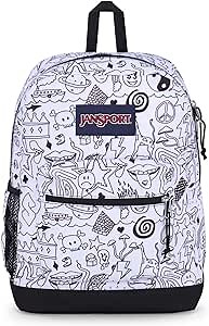 JanSport Cross Town Plus Backpack - Large Main Compartment, Side Water Bottle Pocket, 15-Inch Padded Laptop Sleeve - Broken Broadcast