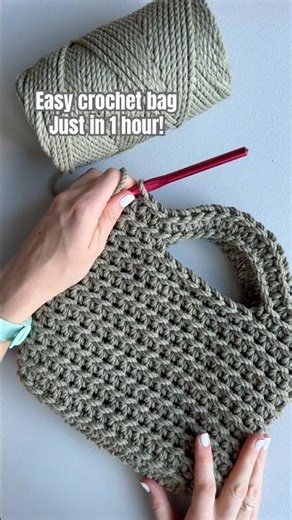 Easy crochet bag for beginners 🧶 How to crochet to beginners #crochetforbeginners #diy #yarn