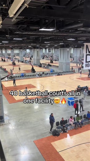 This might be the biggest basketball facility I ever seen😳🔥 #fyp #aau #madehoops #basketball #hoops