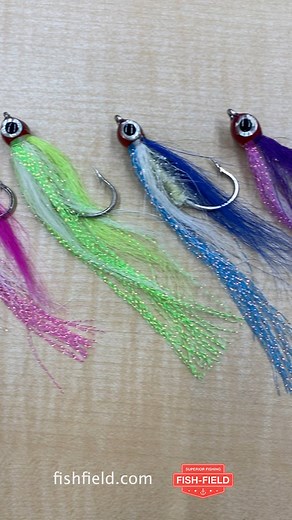 Fish-Field Dancing Minnow Flies, perfect for rockfish, lingcod, salmon, mackerel and more. Get all 8 colors for $5.99 a pack. #fishfield #fishing #fishingflies #fishinglures #fishinglure | Fish-Field