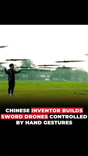 Real-Life Flying Sword Drones Controlled by Hand Gestures! 🤯 #TechInnovation #DroneSwarm