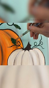 EASY leaf painting technique for pumpkins! 🎨 #easypainting #paintingtips #tipsandtricks #beginner #pumpkins | Emily Seilhamer Art