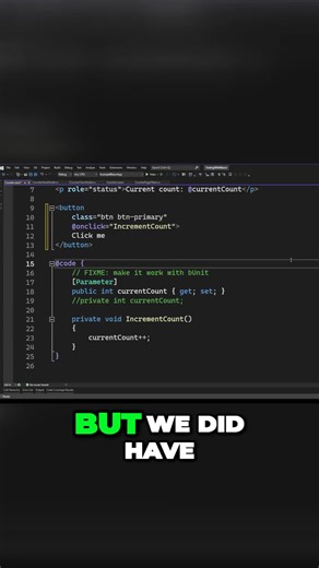 Different testing tools may require code to be designed in certain ways. While I don't like having to change my design philosophy just to support a testing tool, it's worth asking if it's a good tradeoff. In the case of bUnit for Blazor, I found there's an expectation around having public mutable properties to control things from your tests. This isn't really a thing I like to have, personally. I found my two immediate options were: - Move to something like MVC or MVVM to get a view model extrac