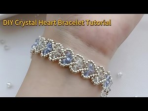 Heart Shape Bead Weaving Tutorial (Crystal & Seed Beads)