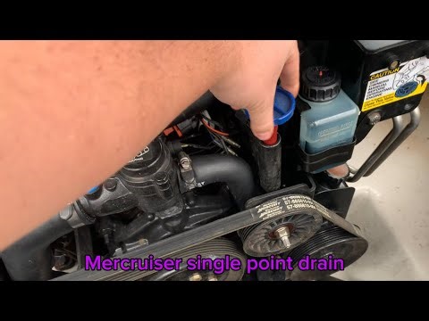Winterizing my Mercruiser 5.0 inboard boat engine. Single point drain and draining the heads.