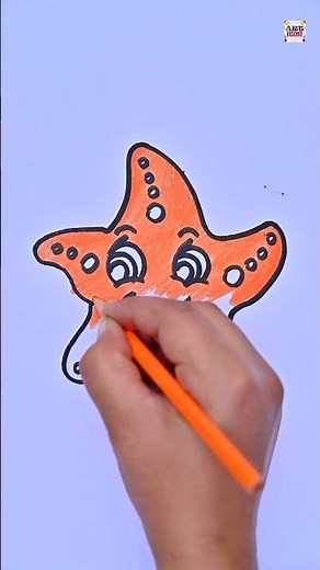 How to draw Starfish | Cartoon Starfish drawing