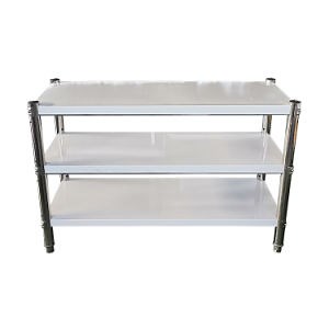 [Hot Item] three layers workbench round tube stainless steel work table for food sorting and prepping
