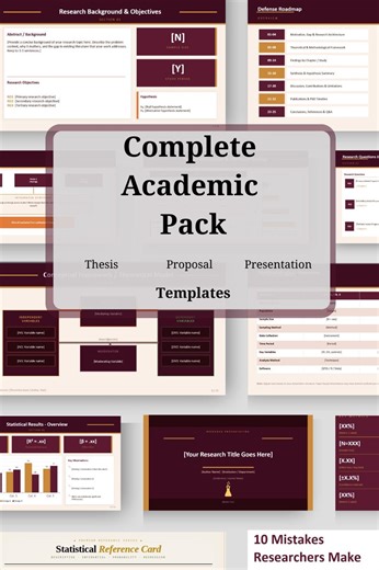 Complete Academic Presentation Pack | Phd Defense, Conference & Proposal Templates With Bonus Slides and Guides - Etsy