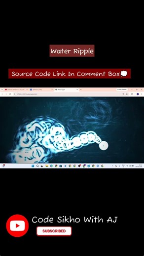Water Ripple Cursor 🌊🔥 | Liquid Cursor Effect | HTML CSS JavaScript