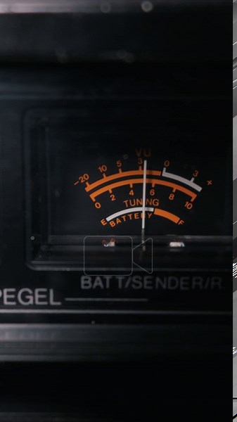 Vintage analog audio VU meter accurately displays signal levels with a white needle on a bright orange scale in sharp close up. Concept of retro audio technology and nostalgic broadcasting Stock Video Footage - Alamy