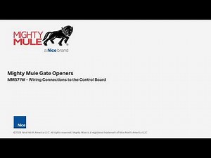 Mighty Mule MM571W - Wiring Connections to the Control Board