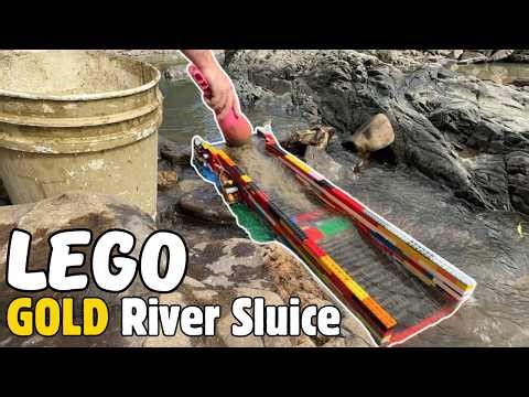 Building a LEGO River Sluice that catches GOLD