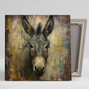 Donkey Art, Canvas or Poster, Rustic Farmhouse Wall Art, Living Room Bedroom Entryway Dining Room Decor, Brown Beige Multicolor Grey - Etsy