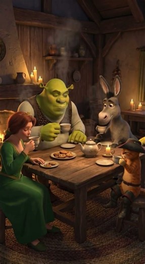 Shrek ASMR Tea Time 🍵 #asmr#shorts#cozy#relax#viral#satisfying #Shrek#FairyTale#TeaTime