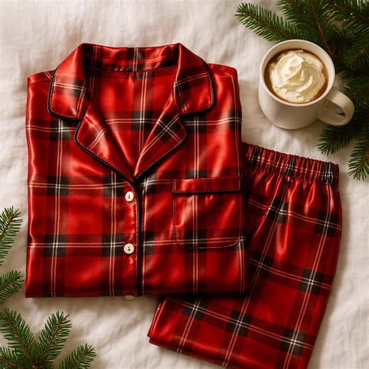 Personalized Red Satin Plaid Pajama Plus Size | Curvy Christmas Sleepwear for Women | Silky Lounge Set | Cozy Holiday Gift for Her, - Etsy