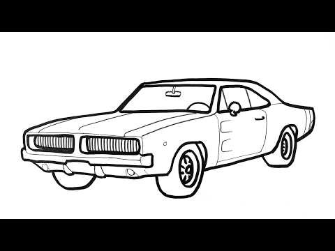 Easy 1967 Ford Mustang Fastback Drawing | Pencil Classic Car Tutorial