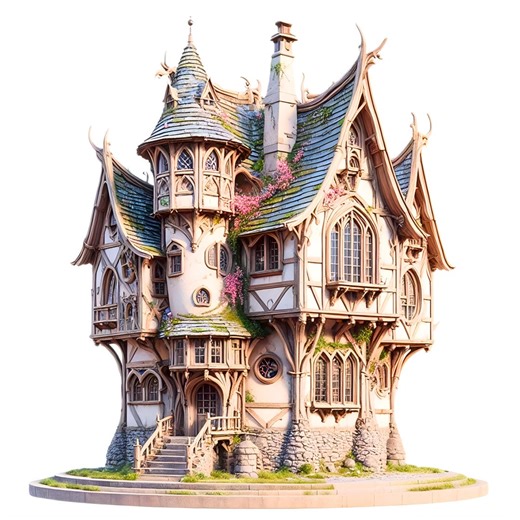 Elven Fantasy House STL – Detailed Fairy Cottage Digital File - Etsy
