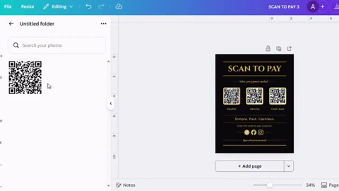 Scan to Pay Sign Editable Canva, QR Code Sign Template for Small Business Payment - Etsy