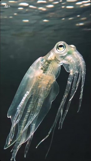 Glass Octopus: See-Through Cephalopod | Transparent Body and Midwater Camouflage #Shorts