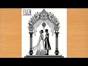 Drawing of Bride And Groom | Wedding Couple Drawing | Bride And Groom Sketch | Wedding Drawing