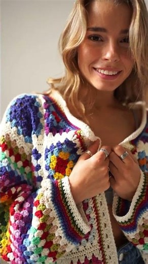 Granny Square Cardigan pattern is available in my shop - link in comments