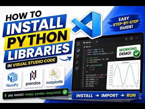 How to install Python libraries in Visual Studio Code | Learn in 5 mins #pycharm