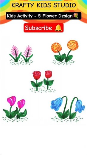 Easy Flower Design | Flower Drawing Activity At Home #shorts #flowers #activity