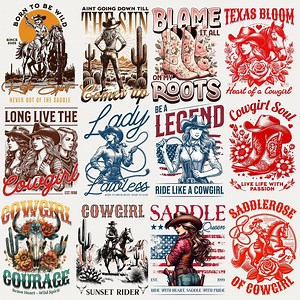 Western Cowboy PNG Clipart Set | Rustic Rodeo Designs | Old West Digital Download - Etsy