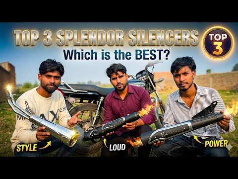 Splendor plus top 3 silencer exhaust 🔥 best bs6 bs7 bs4 ⚡️best selling silencers👌
