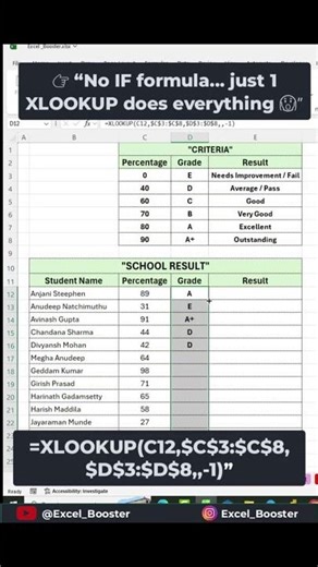 XLOOKUP Magic in Excel ✨ Build Smart Result System Instantly #excel