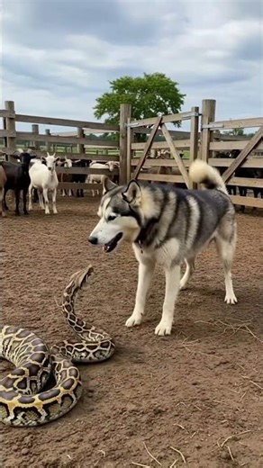 Brave Husky Faces Giant Python to Protect the Farm | Real Animal Rescue Moment
