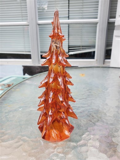 Handblown Glass Christmas Tree Salmon - Etsy