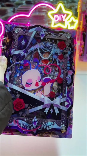 Skullpanda Shaker Acrylic DIY Binder Flip ✨ Dark Cute Aesthetic | Handmade & Limited #skullpanda #popmart #popmartcollector #blindbox #blindboxopening