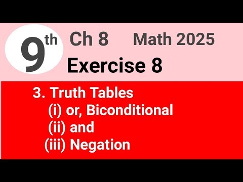 Question 3 exercise 8 math 9 PECTAA | truth Tables of logic gates | waseem academy 
