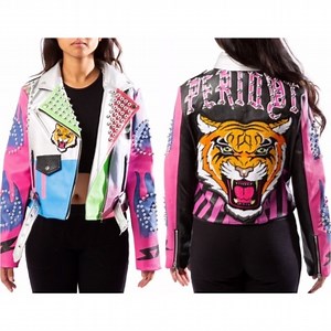 NEW Azalea Wang Periodt Studded Moto Jacket Large