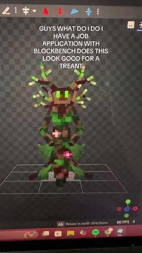 Does it look decent? I need to make more stuff and i only just started using this app😭 #treant #dryad #minecraft #blockbench