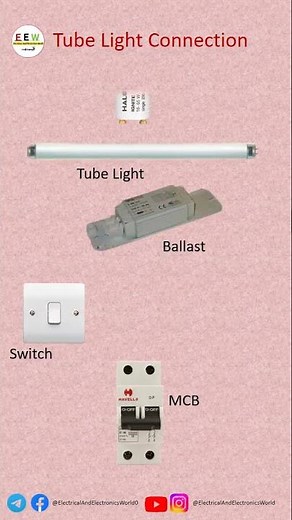 How to Wire a Tube Light Connection | Step-by-Step Ballast & Starter Wiring Guide 💡 #electrical