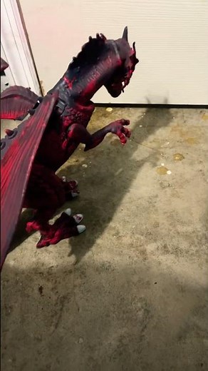 Mighty MegaSaur Dragon new paint job red