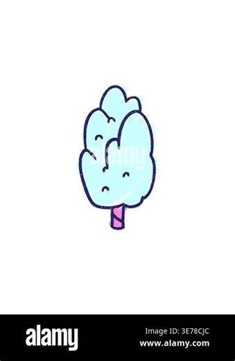 flashy sales animation of Tree Chalk Drawing cartoon