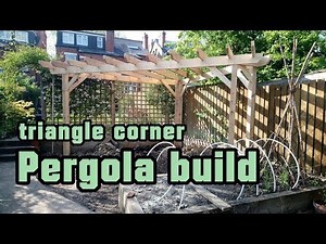 Pergola build, triangle corner pergola built with pressure treated softwood timber