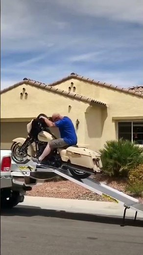 loading motorcycle into lifted truck (loadall ramp)