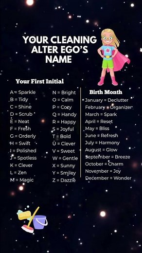 What's your Cleaning Alter Ego's Name?