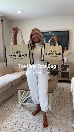 The viral marc jacobs “ the tote bag “ honest review large and medium size compared #foryoupage #fyp #amazon #neutralaesthetic #beigeaesthetics #midsizestyle #midsizegal #thetotebag #thetotebagmarcjacobs